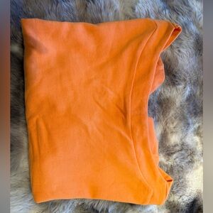 Vibrant cantaloupe straight neck, v back sweater.  Maeve by Anthropology.
